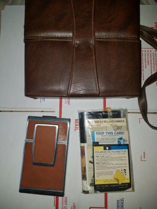 Polaroid Sx - 70 Land Camera With Leather Bag And Paperwork