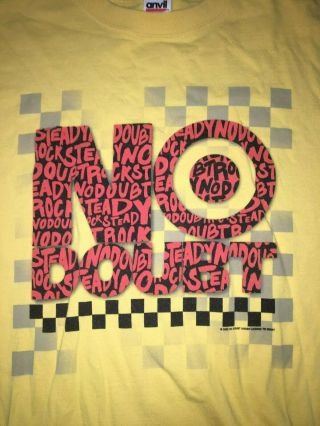 2002 No Doubt Rock Steady Vintage Tour Concert Yellow Shirt XL EUC Gwen Stefani 2