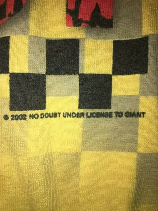 2002 No Doubt Rock Steady Vintage Tour Concert Yellow Shirt XL EUC Gwen Stefani 3