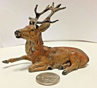 Vintage German Christmas Putz Lead Metal Reindeer Stag Deer