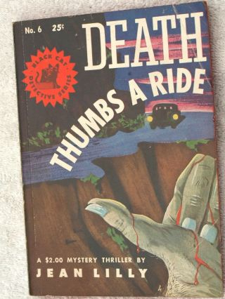 Vintage Black Cat Detective Series Paperback By Jean Lilly,  Death Thumbs A Ride