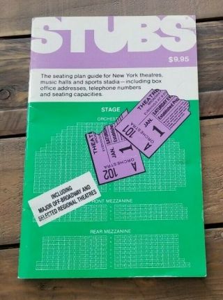 Vintage 1994 Stubs Seating Plan Guide Book Booklet York Theatres