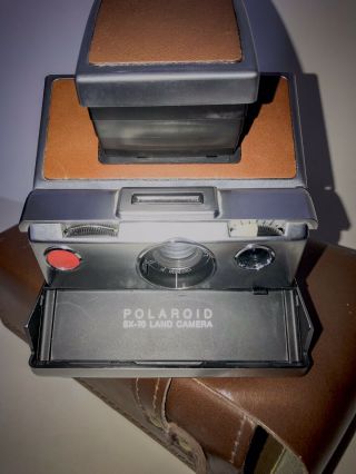 Vintage POLAROID SX - 70 Alpha Land Camera Great Silver Brown 2