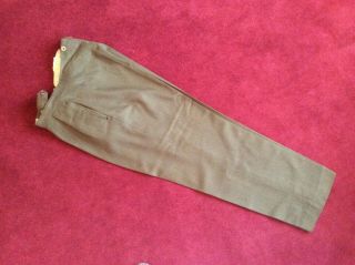 Vintage British Army Ww2 Officer’s No.  2 Dress Trousers Khaki Dated 1940