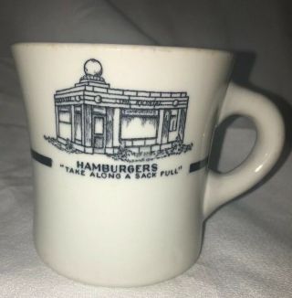 Vintage The Krystal Hamburger Coffee Cup Shenango China Usa