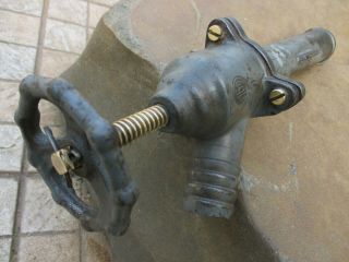 Vintage Alba Irrigation Garden Faucet Water Valve Wheel 1 " Iron And Brass