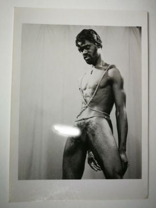 Vintage Gay Interest Nude Male African American Man 5 " X 7 " Black & White Photo (