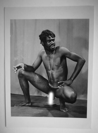Vintage Gay Interest Nude Male African American Man 5 " X 7 " Black & White Photo "