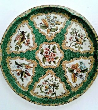 Daher Decorated Ware Vintage Large Round Tin Tray Wall Hanging Made In England