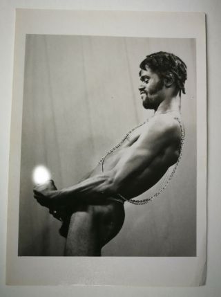 Vintage Gay Interest Nude Male African American Man 5 " X 7 " Black & White Photo·