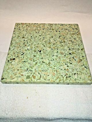 Vintage Green Terrazzo Floor Tile Sample 9 " Square - Could Use As A Trivet Mcm