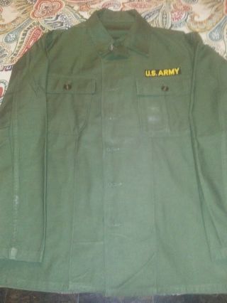 Vintage Us Army Military Field Shirt Jacket.  Korean War.  Dated 1947 - 1957