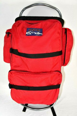 Vintage Jansport Red External Frame Hiking Backpacking Backpack - Made In Usa