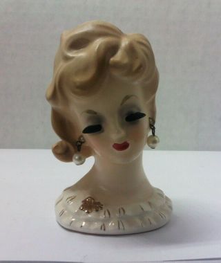 Vintage Napco Ware C5937 Lady Head Vase / Planter 4 "