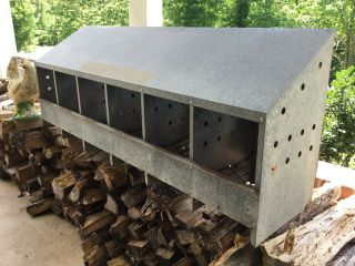 Vintage Chicken Hen Nest Box Rusty Industrial Galvanized Metal Barn Farm Fresh 3 3