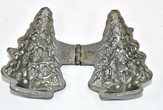 Vintage Pewter E & Co.  & S&c Chocolate Ice Cream Mold Christmas Tree Early 1900s