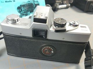 Bundle of Minolta Camera SRT101 and 5 Lenses Filters Flash Light and Case 4