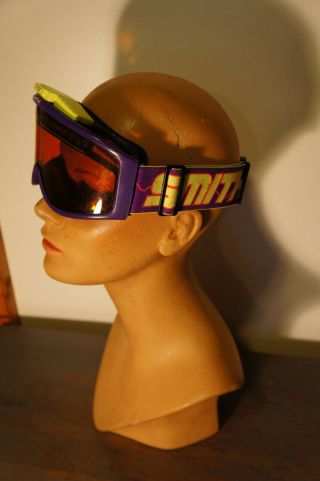 Vintage Neon Smith Turbo Fan Vtg Anti Fog Ski Snowboard Retro Goggles