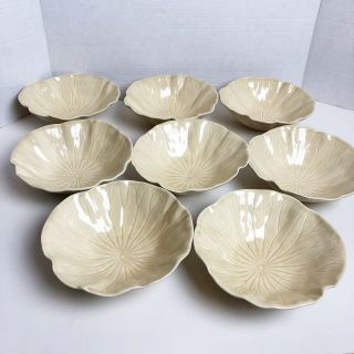 Set Of 8 Coupe Cereal Bowl In Lotus Sand By Metlox - Poppytrail - Vernon Vtg Usa
