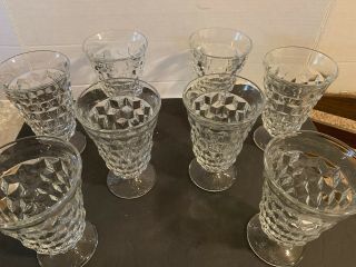 Vintage Fostoria American Clear Flared Crystal Water Goblets Iced Tea Glasses 8
