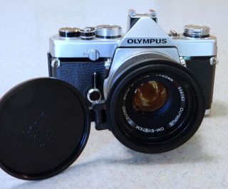 Olympus Om - 1 Md 35mm Slr Film Camera & Olympus F.  Zuiko 50mm F1.  8 Lens