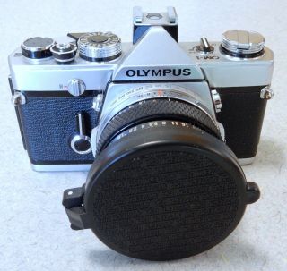 Olympus OM - 1 MD 35mm SLR Film Camera & Olympus F.  ZUIKO 50mm f1.  8 Lens 3