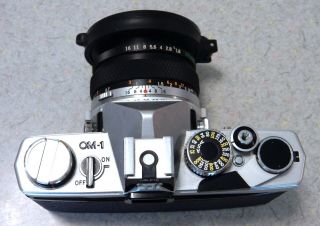 Olympus OM - 1 MD 35mm SLR Film Camera & Olympus F.  ZUIKO 50mm f1.  8 Lens 4