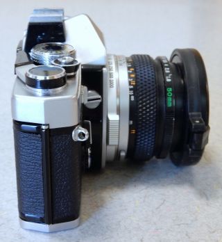 Olympus OM - 1 MD 35mm SLR Film Camera & Olympus F.  ZUIKO 50mm f1.  8 Lens 5