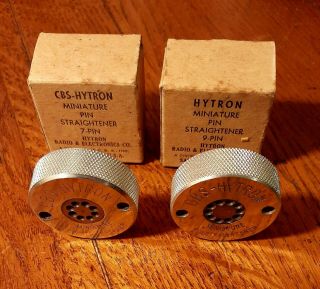Vintage Vacuum Tube Cbs - Hytron Pin Straighteners 7 & 9 Pin W/original Boxes