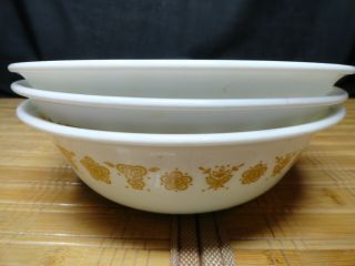 Corelle Corning Vintage Butterfly Gold Soup/cereal Bowls,  Set Of 3