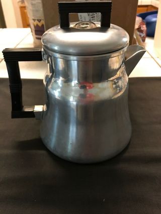 Vintage Wear - Ever Aluminum 5 Cup Coffee Percolator Pot - Camping - 7 " Tall