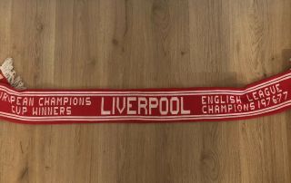 Liverpool European And League Champions 1976/77 Vintage Scarf Retro Lfc