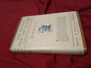 The Prince And The Pauper By Mark Twain Harper And Brothers Hc/djbook Ex Librar