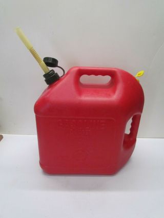 Vintage Blitz 5 Gallon Vented Gas Can Pre - Ban W/spout & Cap