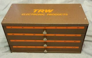 Vtg Trw Electronic Products Metal Storage Drawers Bin Stackable Unit Tabletop