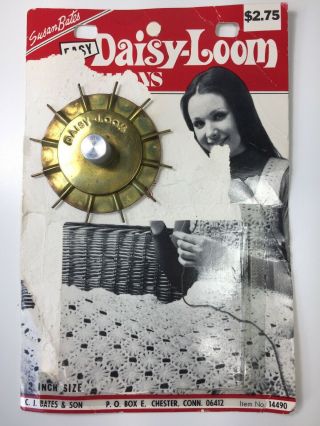 Vintage Susan Bates Easy Daisy Loom Flower 2 " Size 14490 W/ Card Cj Bates Son