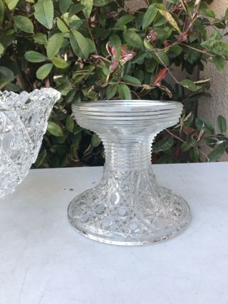 Vintage Pedestal Only For L E Smith Daisy Button Glass Punch Bowl Weddings Party