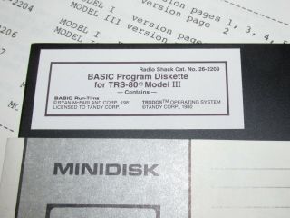 Vtg 1981 RADIO SHACK TRS 80 Basic Computer Program Software 26 - 2209 Mod III J187 2