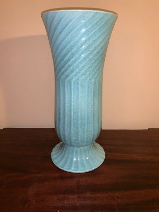 Large Vintage Mid Century Retro Turquoise Red Wing Pottery Vase,  M - 1526