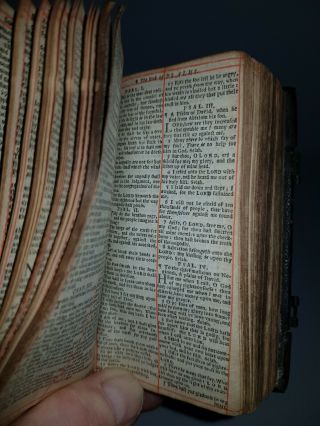 1672 KING JAMES POCKET BIBLE COMPLETE FINE ORNATE LEATHER METALWORK BINDING 6