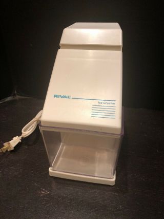 Vtg Rival Electric Ice Crusher With Container Model 840/3 Snow Cone