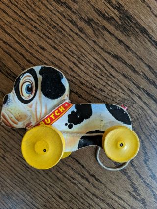 Vtg FISHER PRICE 333 Mid - Century BUTCH Wooden DOG Pull - Toy 2