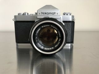 Nikon Nikkormat Ft Camera With Nikkor 50mm 1.  4 Lens