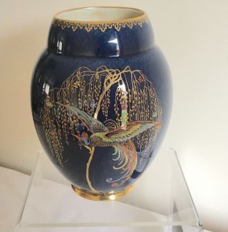 Vintage Art Deco Carlton Ware Lustre Enamels “bird Of Paradise” Vase