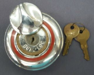 Vintage " Dual - Loc " Car/truck Locking Gas Fuel Cap With 2 Keys.
