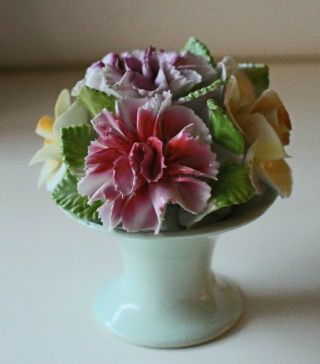 Thorley Staffordshire England English Bone China Roses Bouquet Vase Flower Vtg