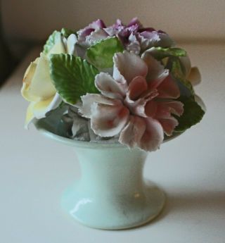 Thorley Staffordshire England English Bone China Roses Bouquet Vase Flower VTG 2