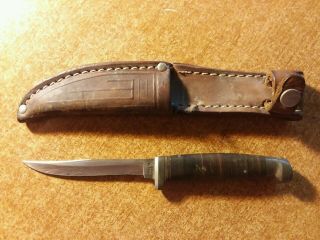 Vintage Case Xx Usa M3f Ssp Razor Edge Knife W/ Leather Sheath
