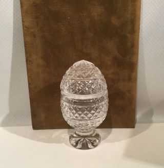 Vintage Signed Waterford Crystal Glass Covered Egg -