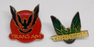 2 Vintage Pontiac Trans Am Lapel Pins Tie Tacks Firebird Eagle Enamel Metal